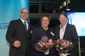 Dr. Monika Wulf-Mathies (Mitte) mit Laudatorin Dr. Barbara Hendricks und dem BMC-Vorsitzenden Dr. Andreas Archut. Foto: Barbara Frommann